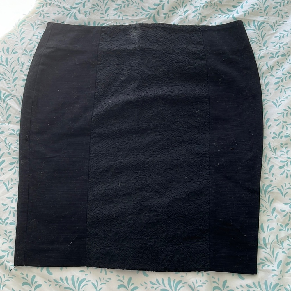 Black skirt with lace detail